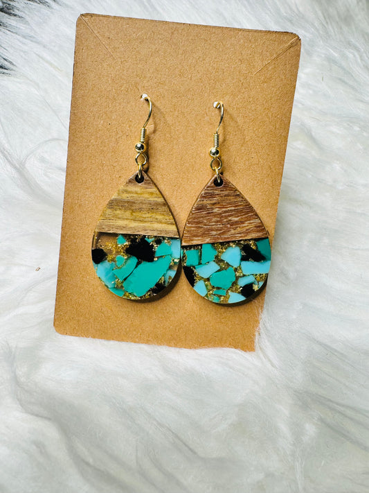Acrylic and wooden earrings