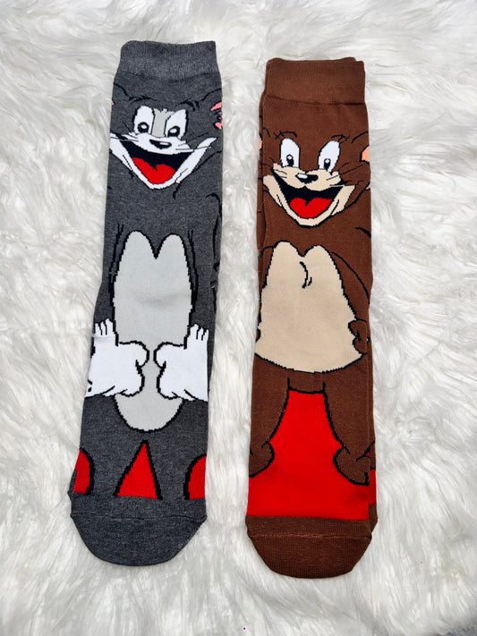 Tom plus Jer socks! (One of each makes the set!)