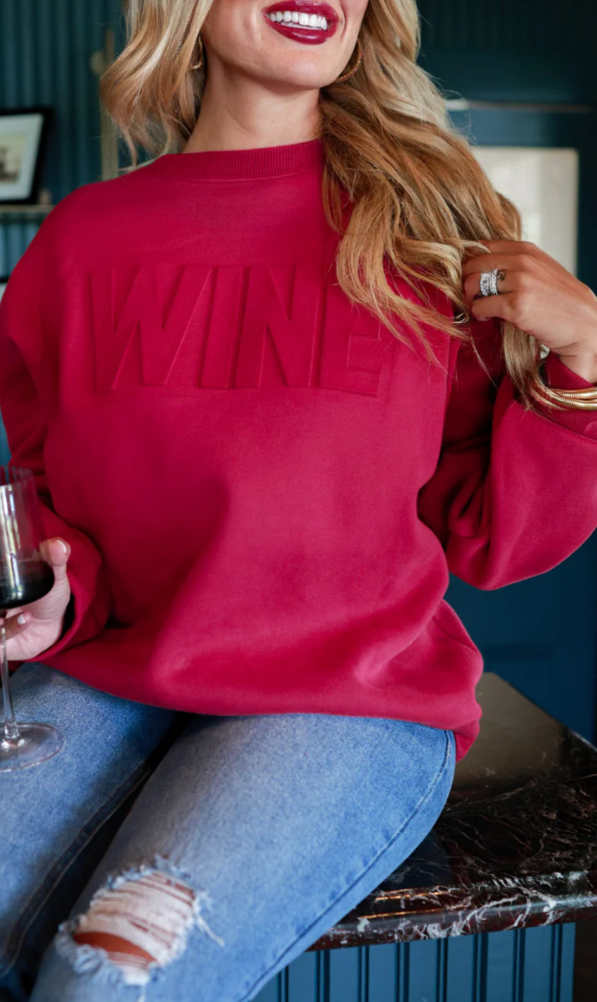 Embossed Wine Sweatshirt by Jess Lea