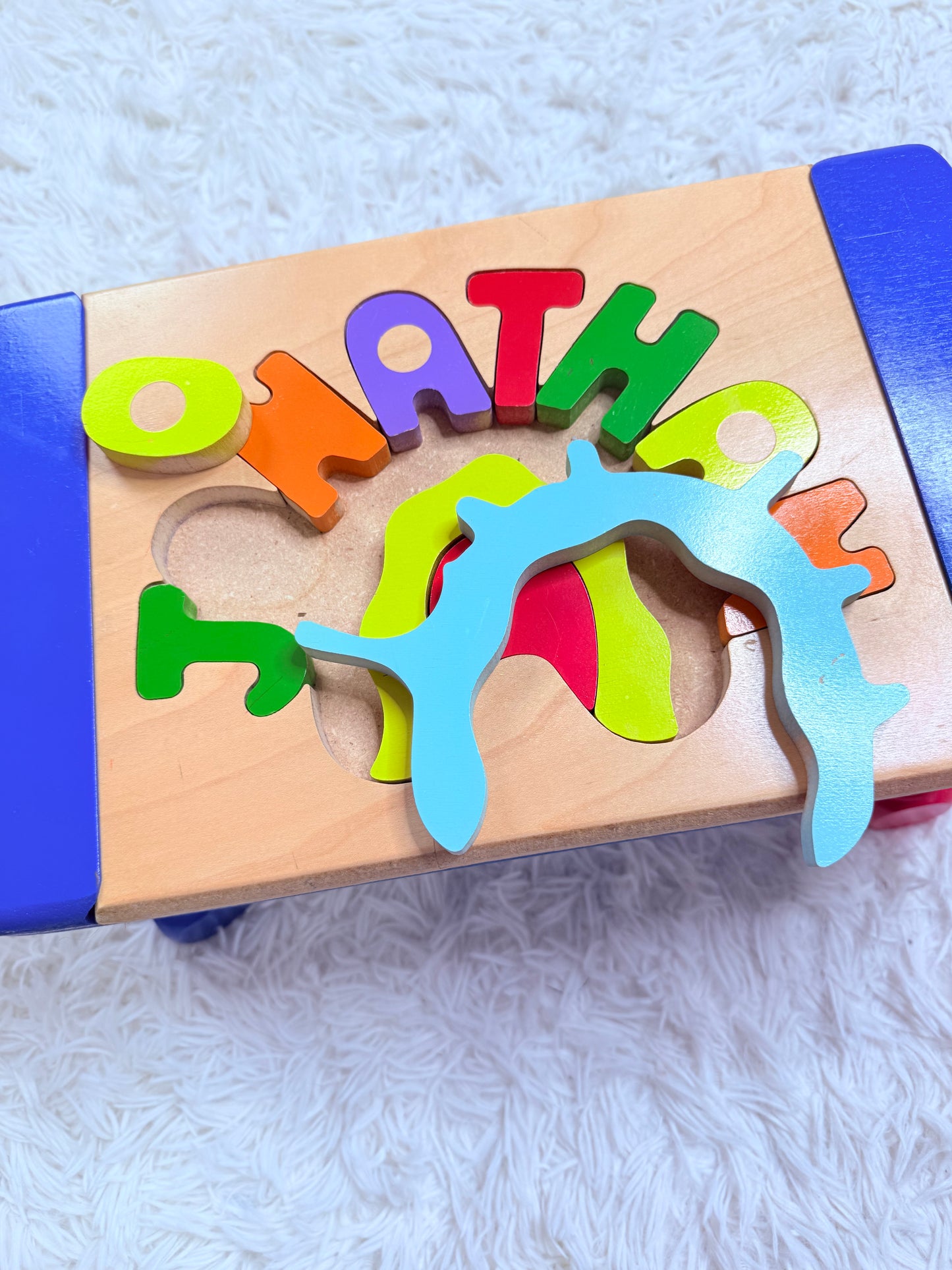 Jonathan hand painted puzzle stool