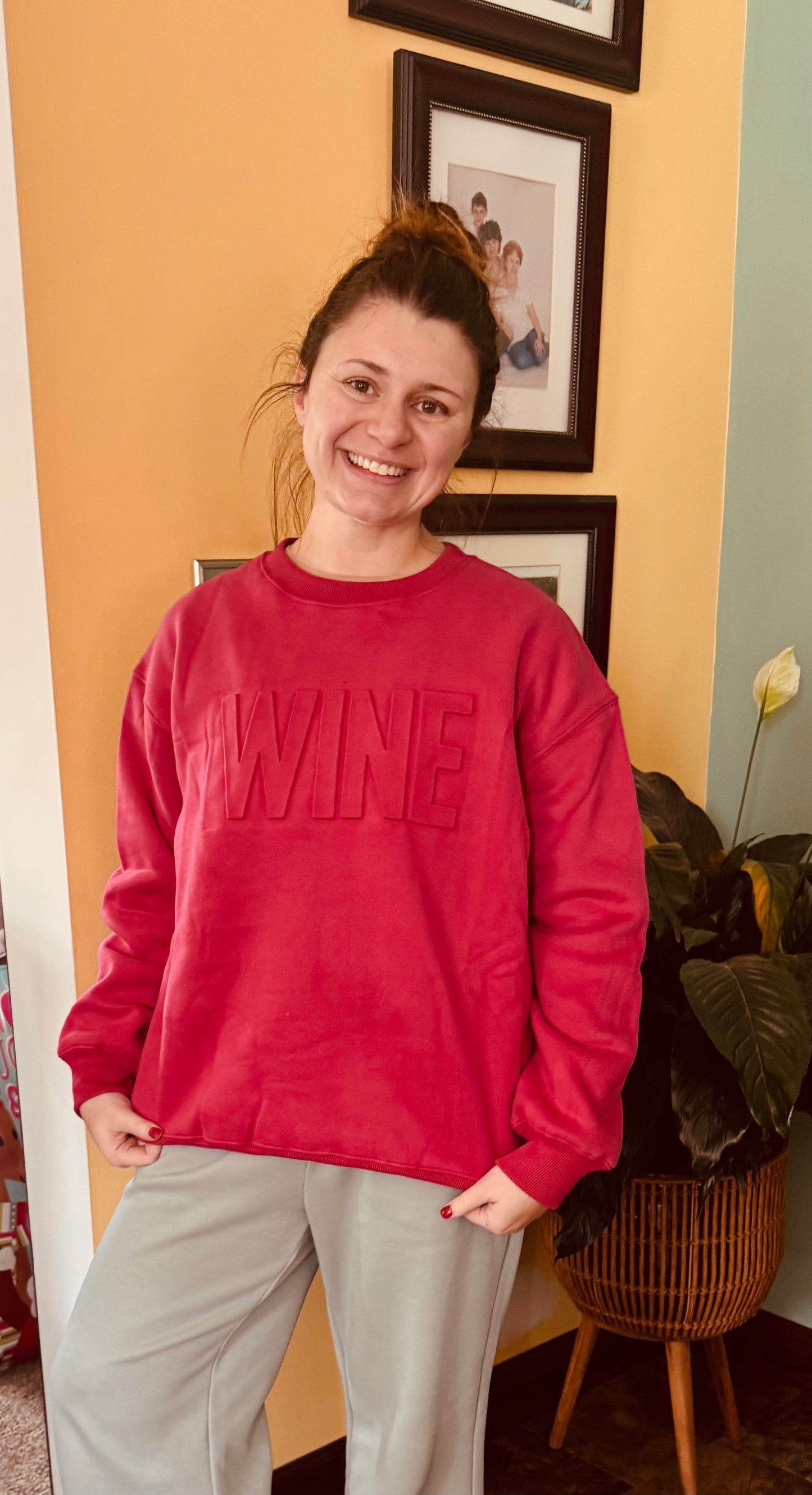 Embossed Wine Sweatshirt by Jess Lea