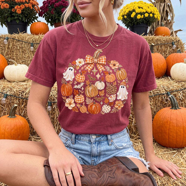 Pumpkin on burgundy
