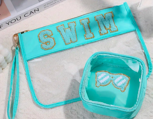 Swim Bag with extra bag 12” by 8”