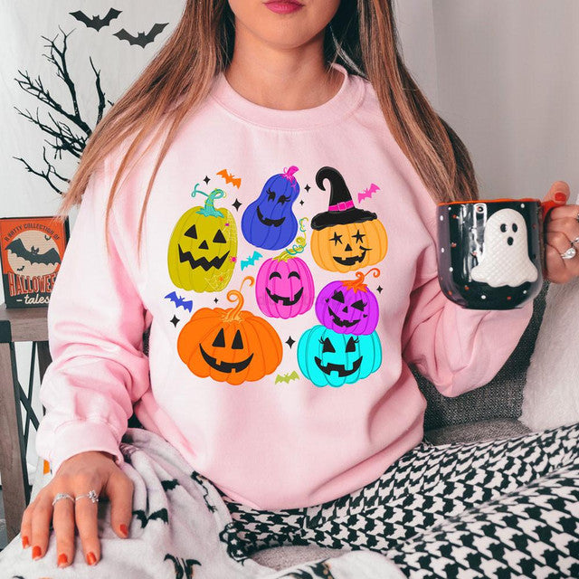 Neon pumpkin on pink