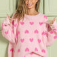 BiBi COZY ALLOVER HEART SWEATER