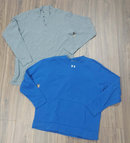 Mens Grey Duluth Trading XL & Blue UA XL sweatshirt