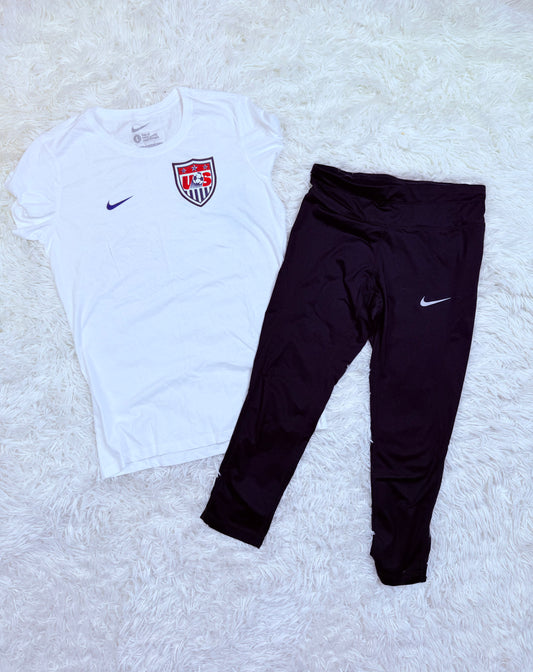 Womens New Large Nike Tshirt Small Nike Performance 7/8 Leggings