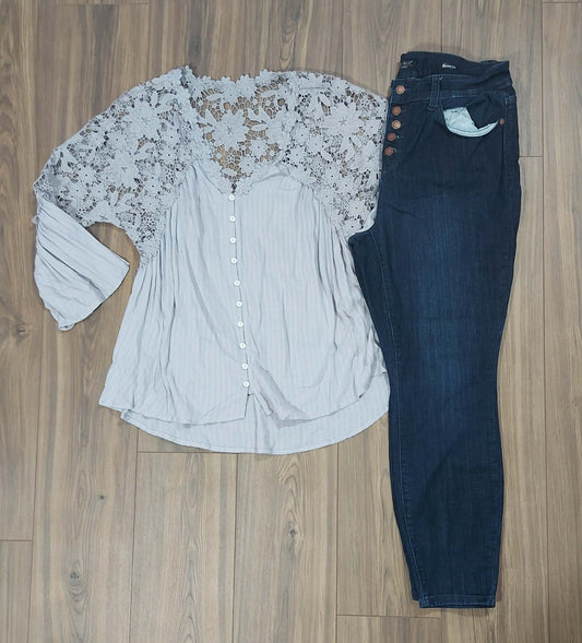 Boutique large top & Judy blue skinny fit size 14W jeans