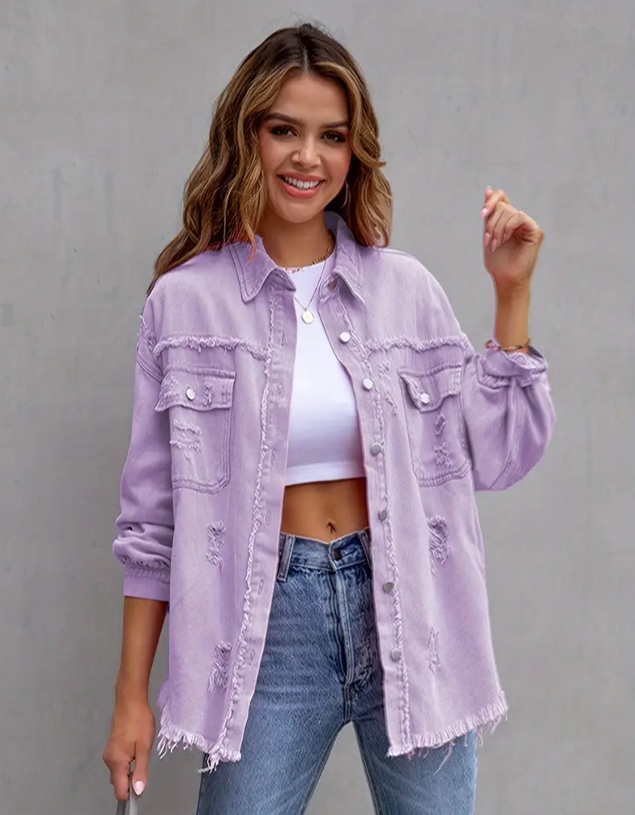 Violet Light Jean Jacket