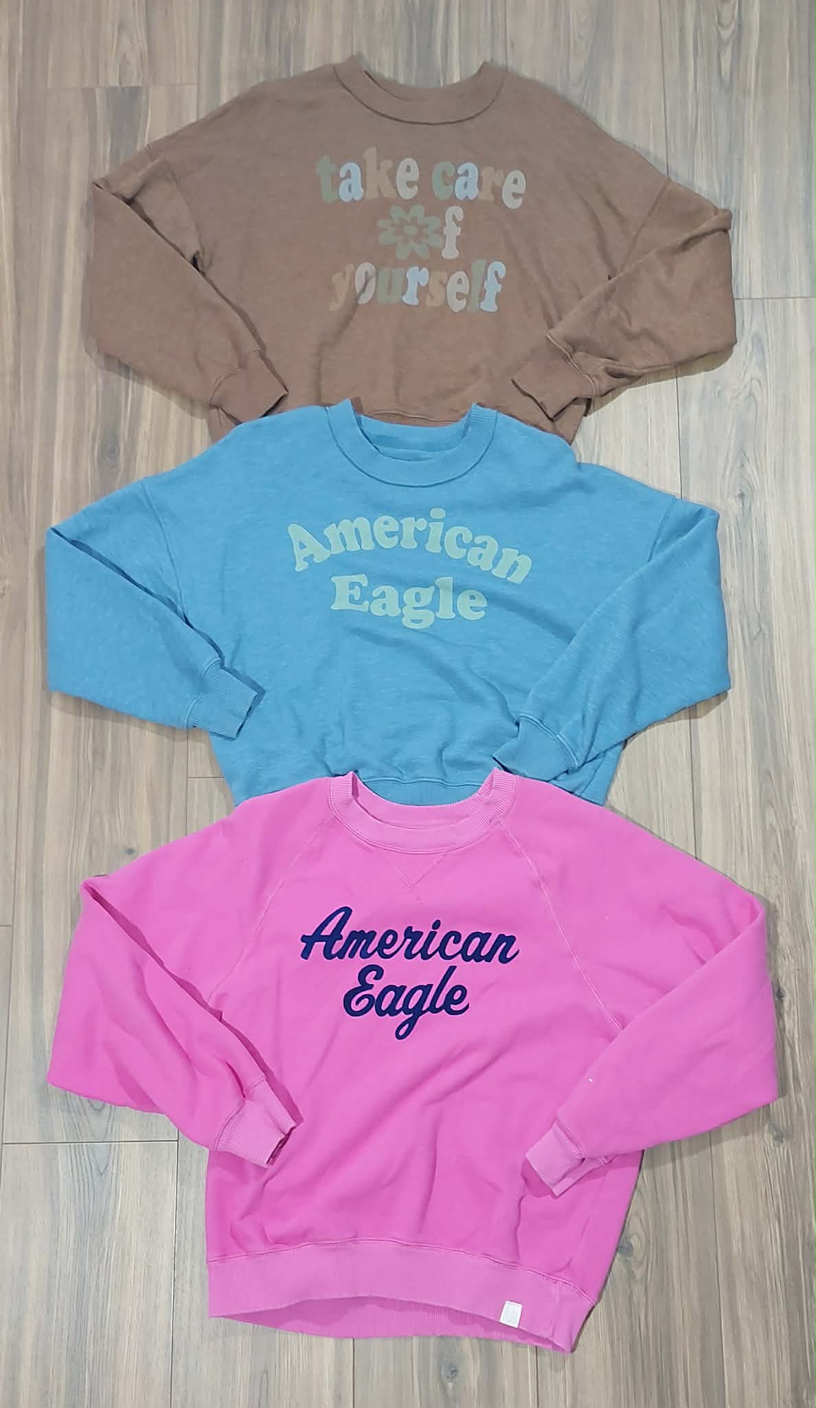 All American Eagle slightly oversized  top and middle xsmall, pink small