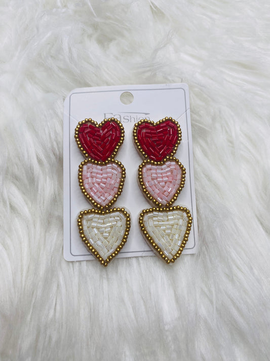 Bead Heart Earrings