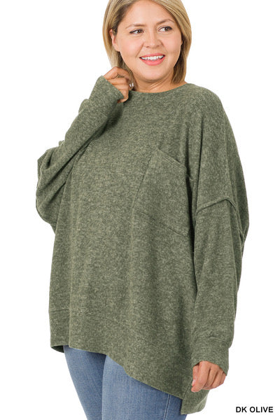 Heather Green Plus Size Sweater