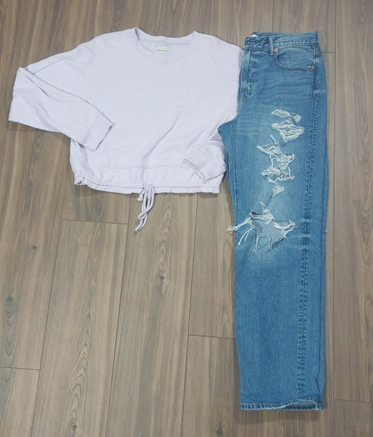 American Eagle Eagle oversize small sweatshirt & Slouch size 8 jeans