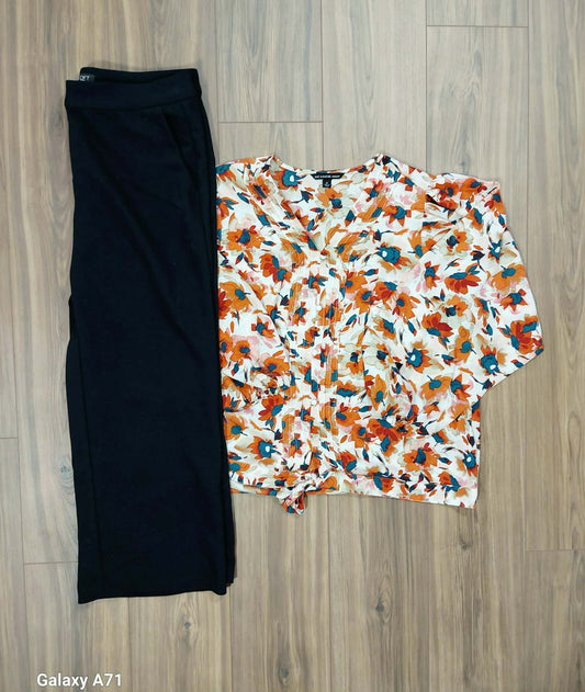 Z&R size 1x blouse & Loft size 12p dress pants