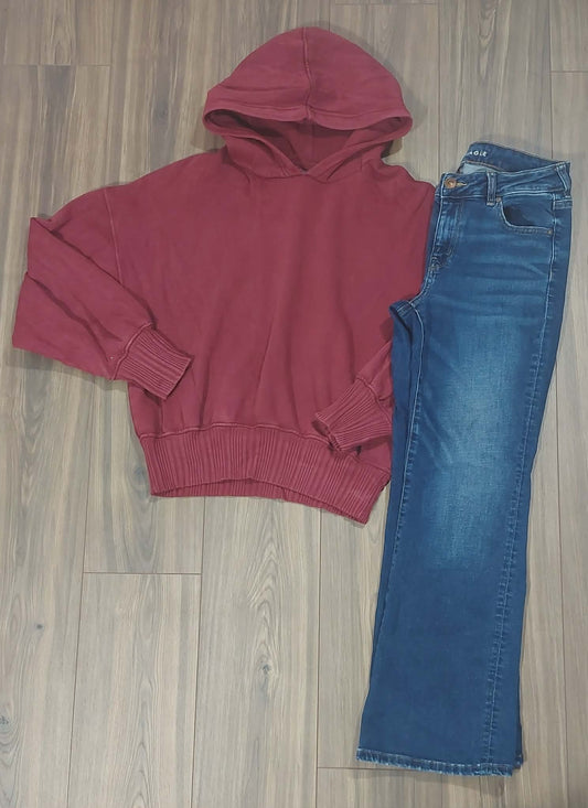 Aerie oversized medium hoodie & American Eagle, favorite boyfriend jeans size 10 short