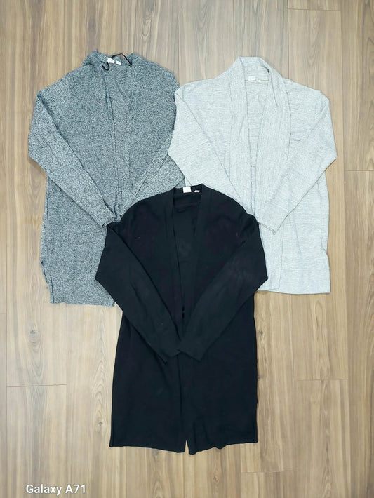 All Gap long cardigans light grey medium, dark grey large & black large