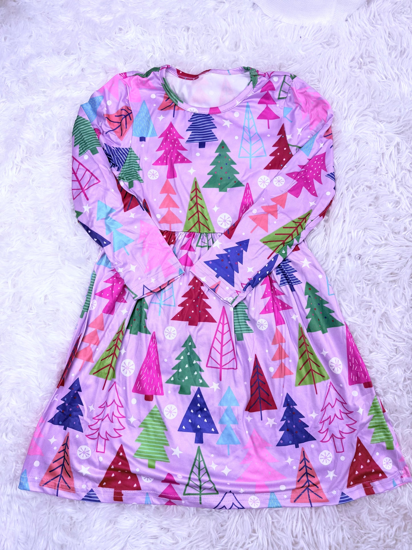 Youth Girls Purple Christmas Dress