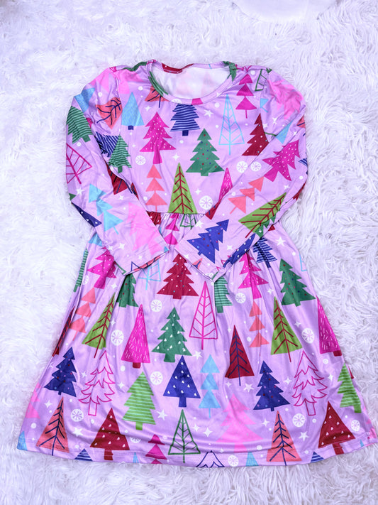 Youth Girls Purple Christmas Dress