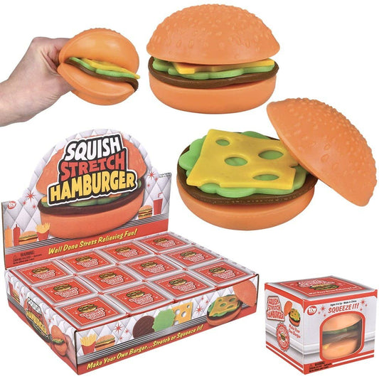 3” squish & stretch hamburger (4 pieces)