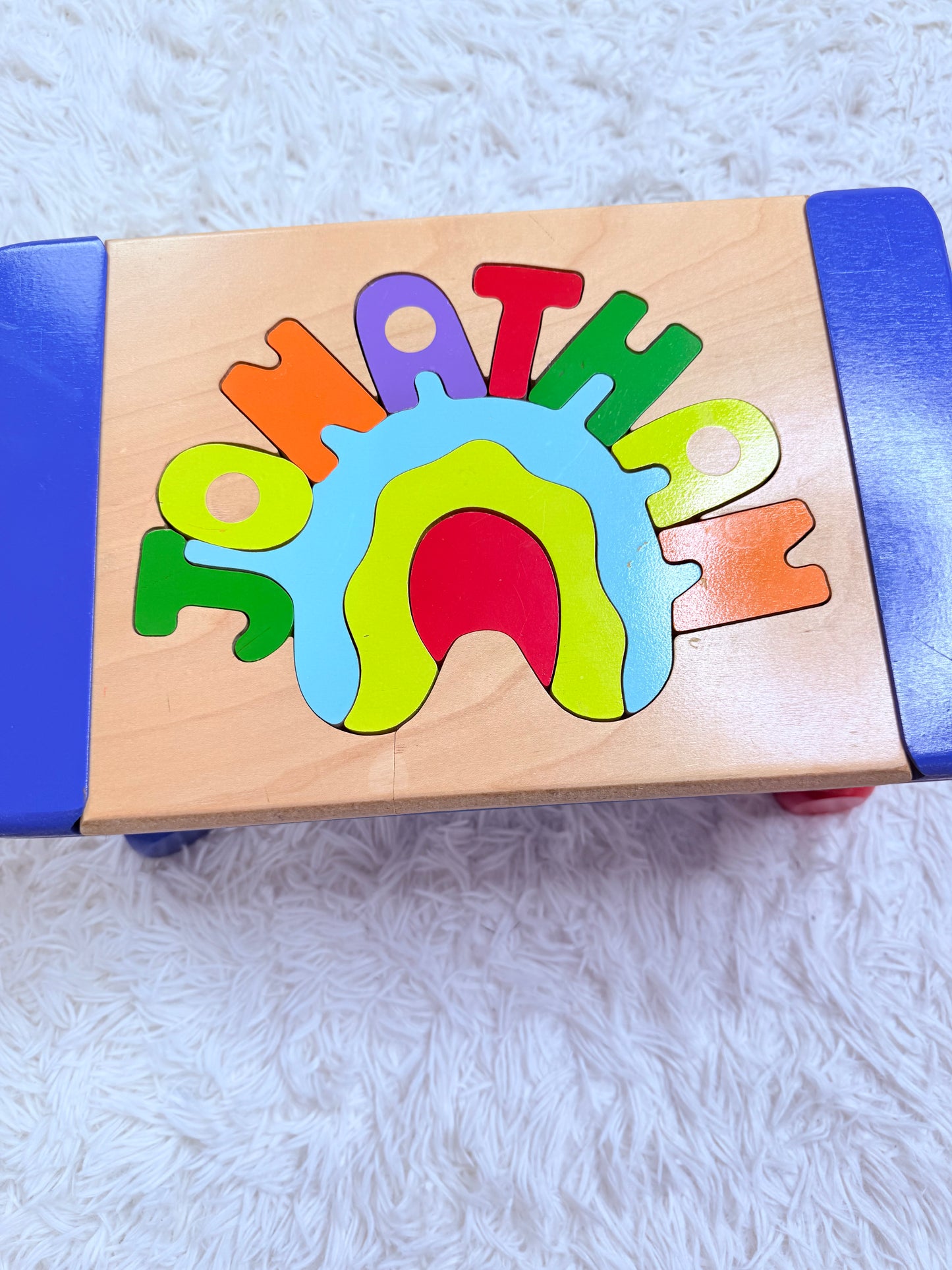 Jonathan hand painted puzzle stool