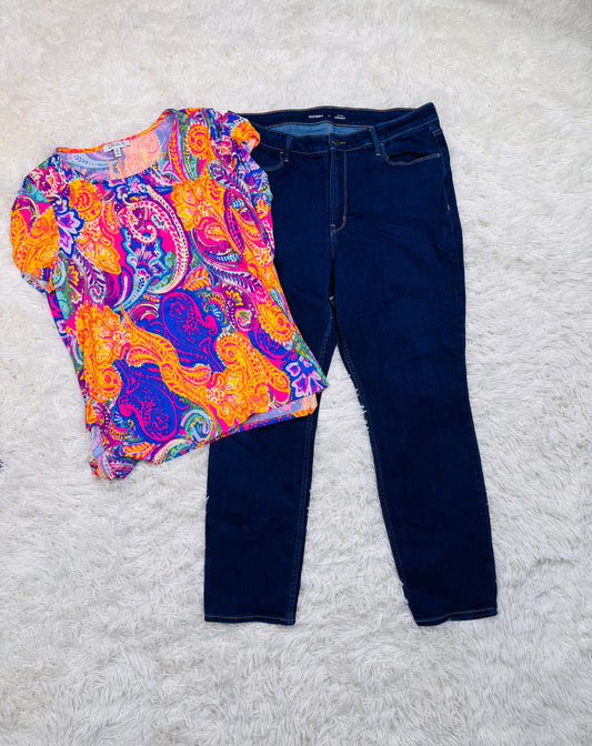 Womens Chaus XL top Old Navy High Rise Straight Size 16 jeans