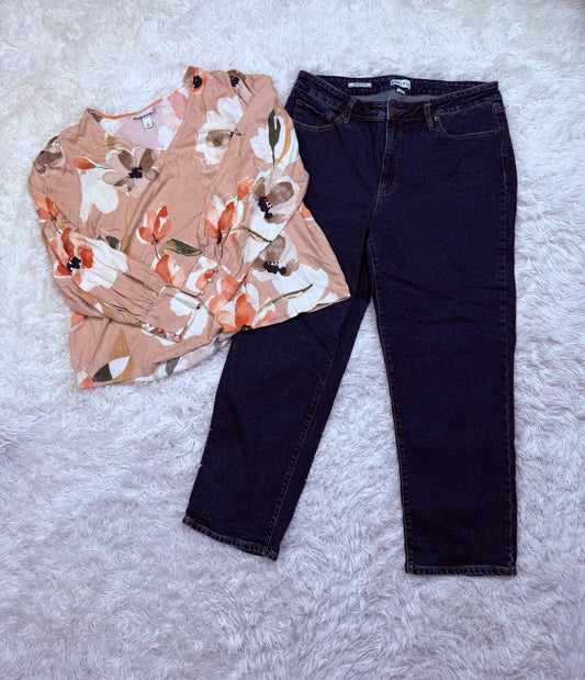 Womens Both Ava & Viv Size 1xl Top Size 17 Jeans