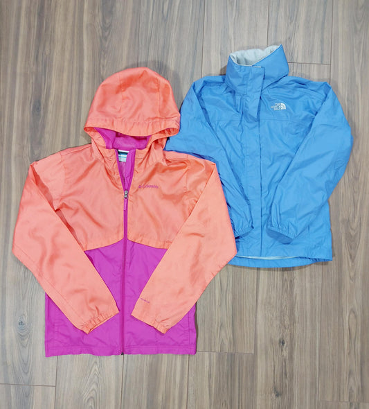 Youth girls rain coats top NF size 10/12 & bottom Columbia size 14/16
