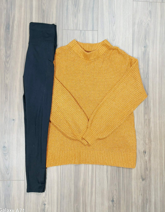 American Eagle oversized small sweater & Aerie lined performance leggings with pocket size small