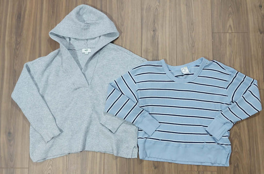 Both Aerie oversized grey size small & stripe size xxs