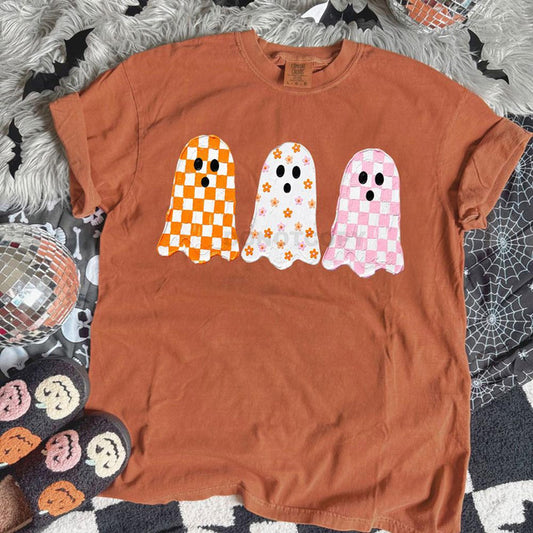 Fun Ghost on burnt orange