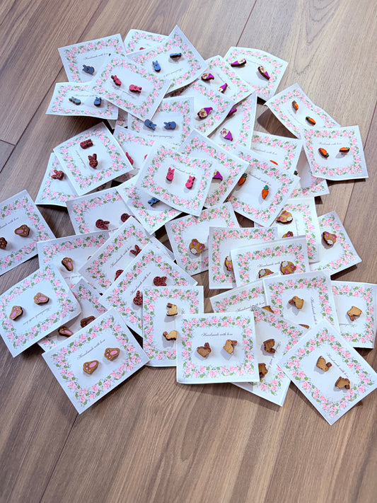 2 pairs of Mystery Easter Handpainted Earrings