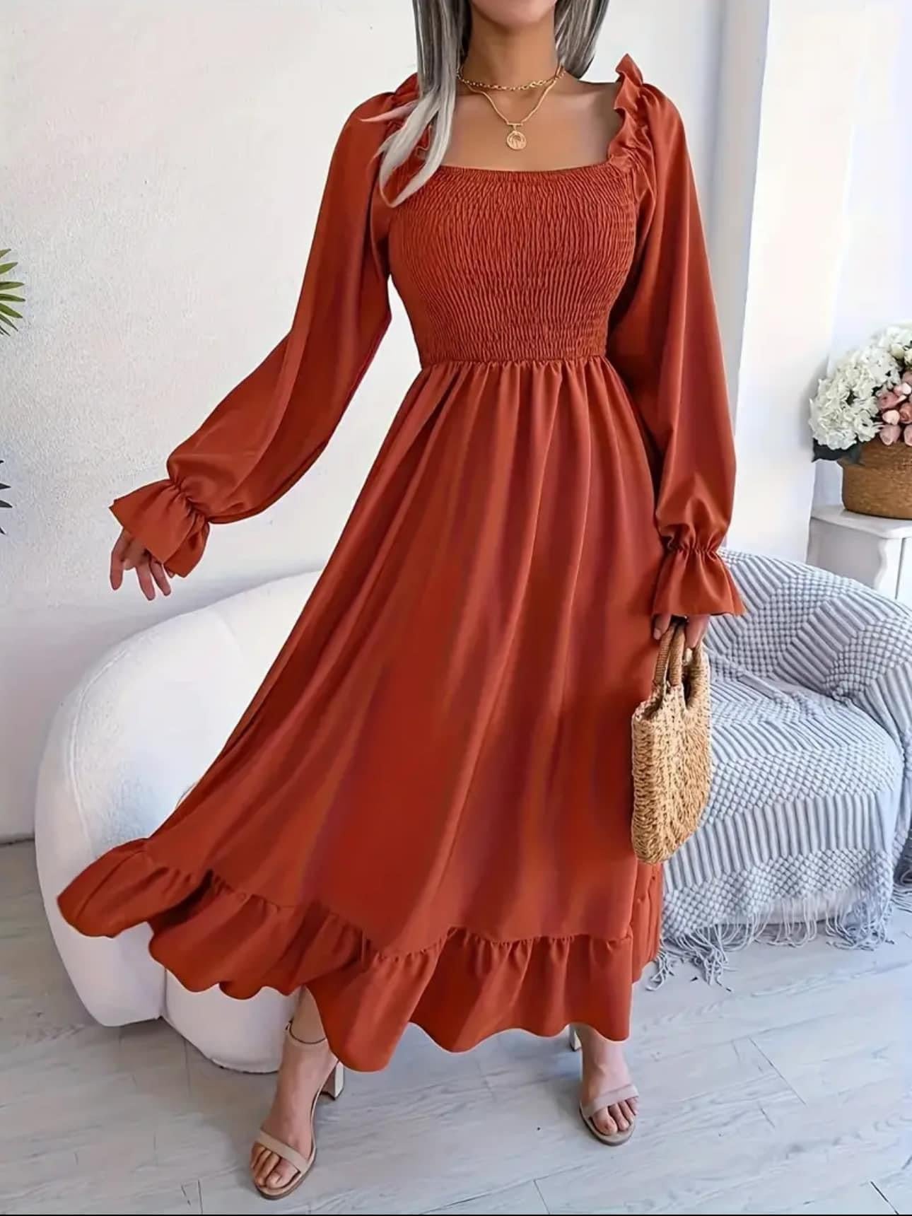 Deep Orange  Boutique Dress