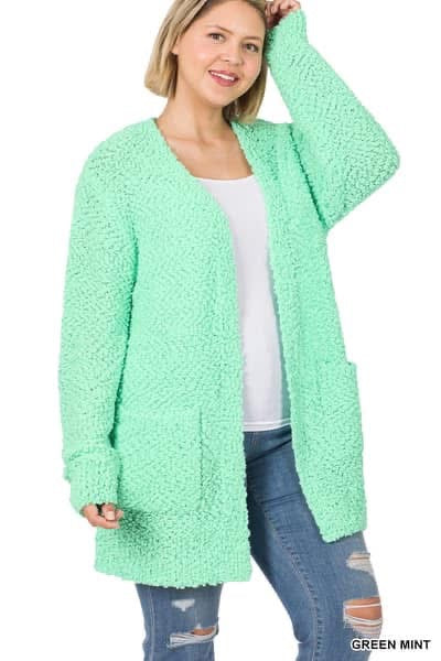 Green Popcorn Cardigan