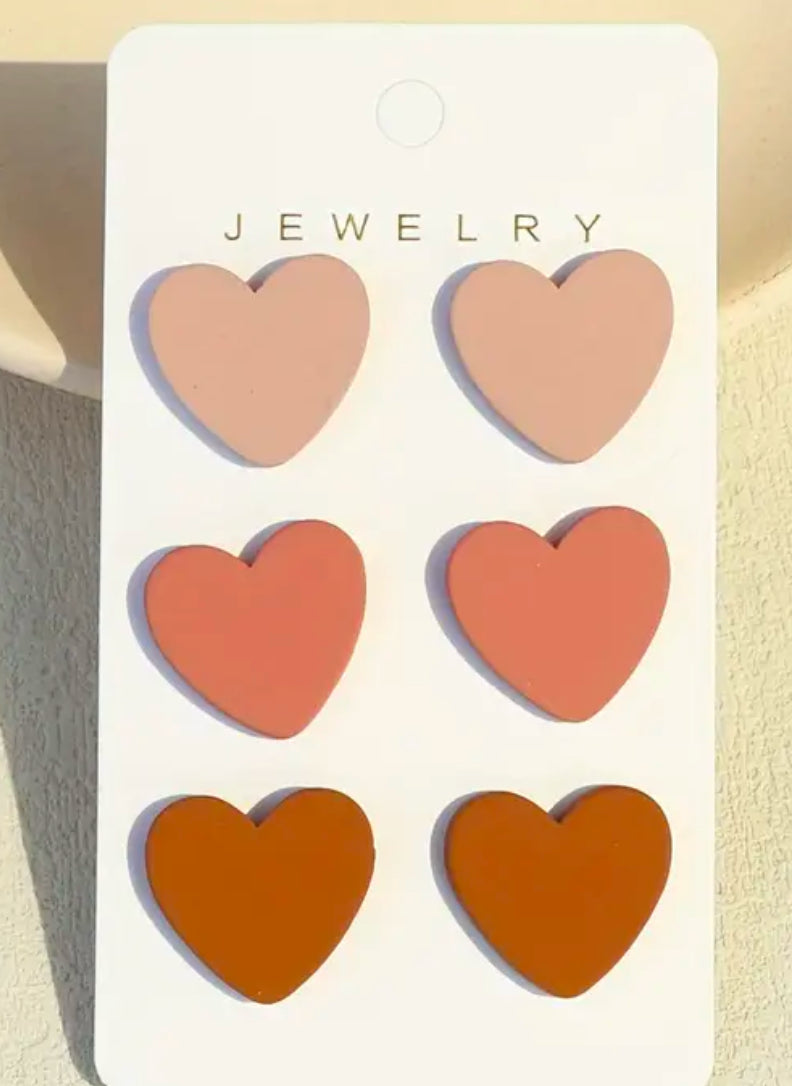 Nude Heart Earrings