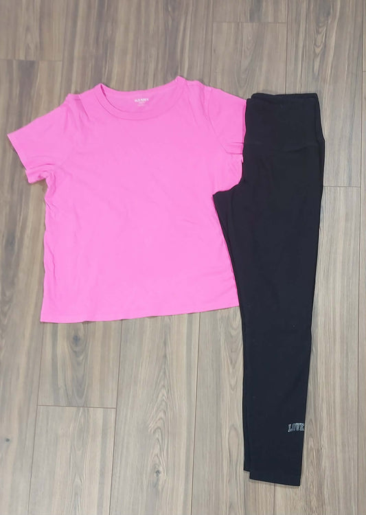 Old Navy size large T-shirt and Pink by VS large leggings sold together