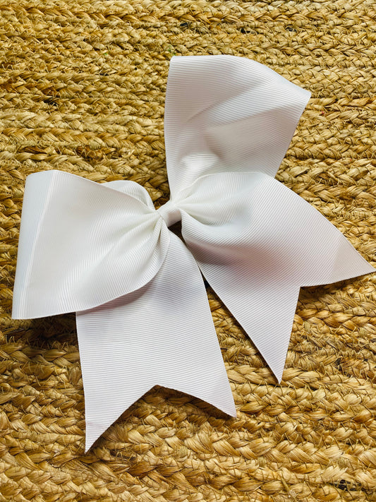 White Bow with Hair Tie