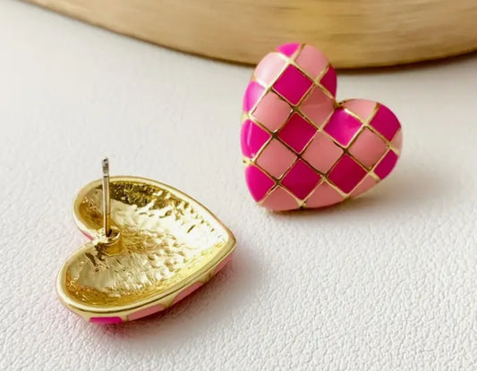 Pink Heart Earrings