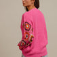 BiBi GRANNY SQUARE SLEEVES V-NECK SWEATER