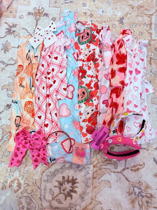 Youth Girls Mystery Valentines Dress and Accessory Bundle